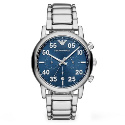 Emporio Armani Men's Luigi Silver Chronograph Watch - AR11132